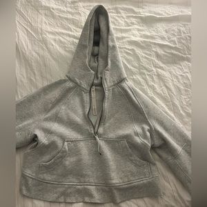 Grey Lululemon Scuba Cropped Zip Up Hoodie